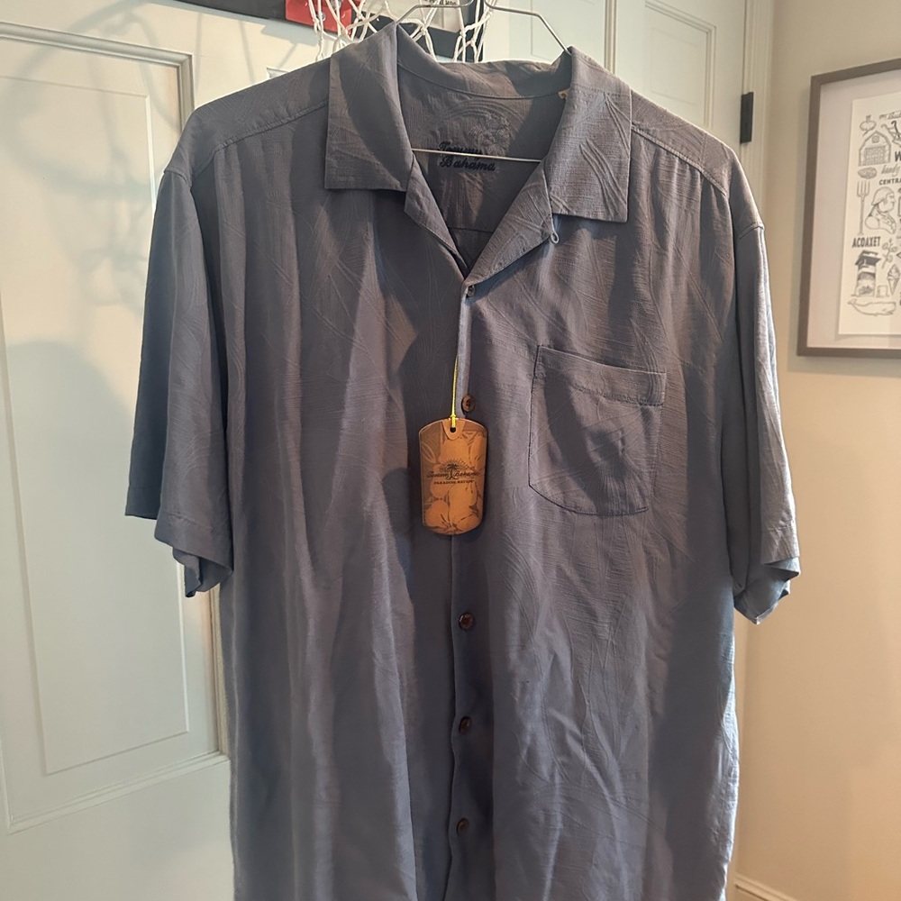 Men's Short-Sleeve Button-Up Shirt - Slate Blue